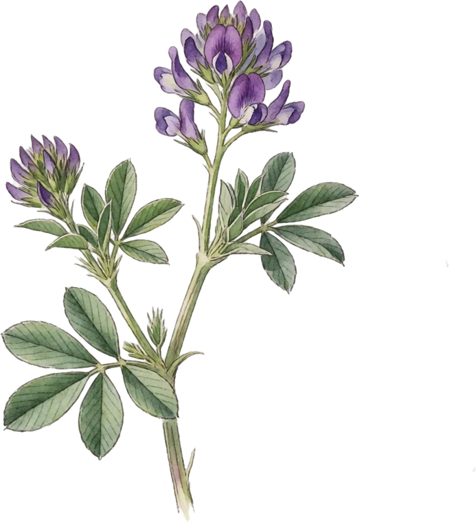 Botanical illustration of Alfalfa