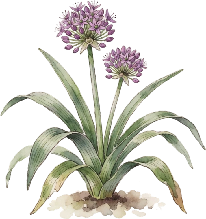Botanical illustration of Ornamental Allium