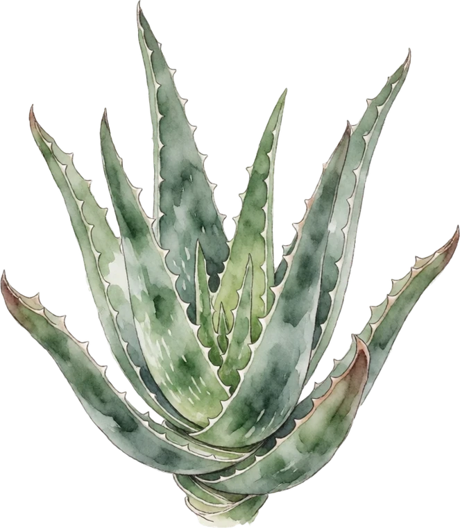 Botanical illustration of Aloe Vera