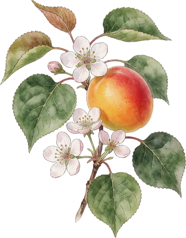 Botanical illustration of Apricot
