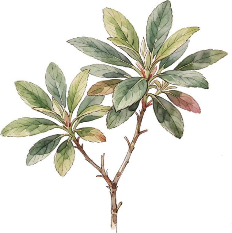 Botanical illustration of Azalea