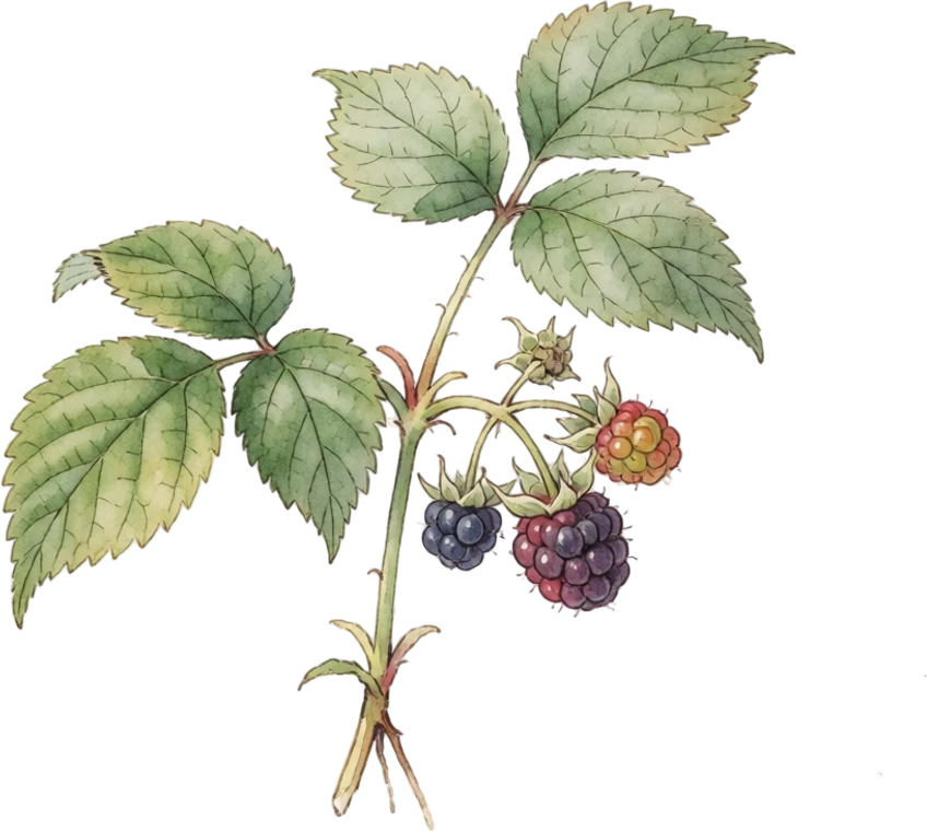 Botanical illustration of Boysenberry
