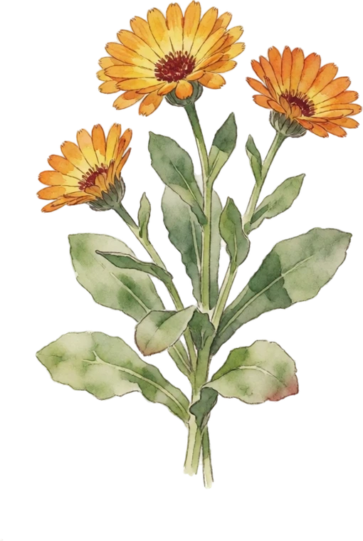 Botanical illustration of Calendula