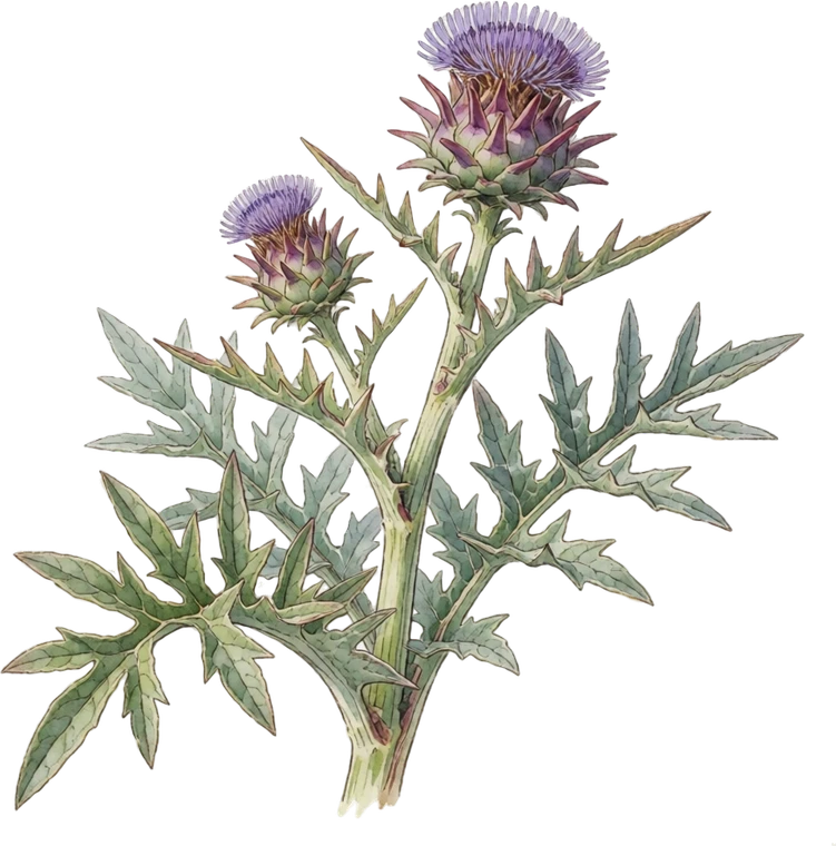 Botanical illustration of Cardoon
