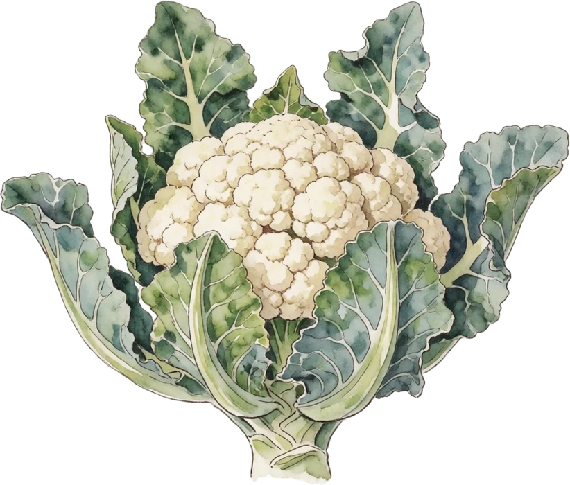 Botanical illustration of Cauliflower