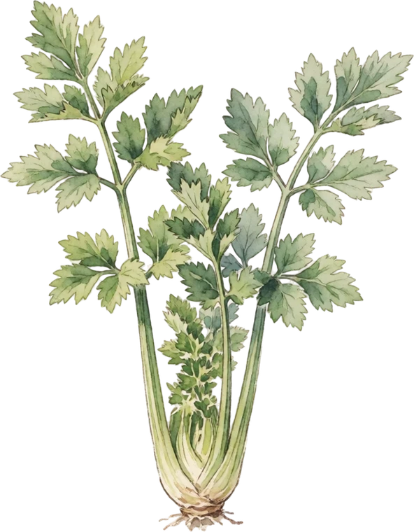 Botanical illustration of Celeriac (Celery Root)