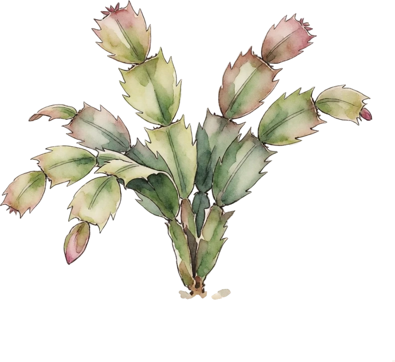 Botanical illustration of Holiday Cactus