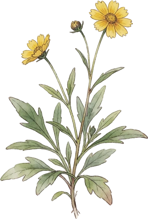 Botanical illustration of Coreopsis