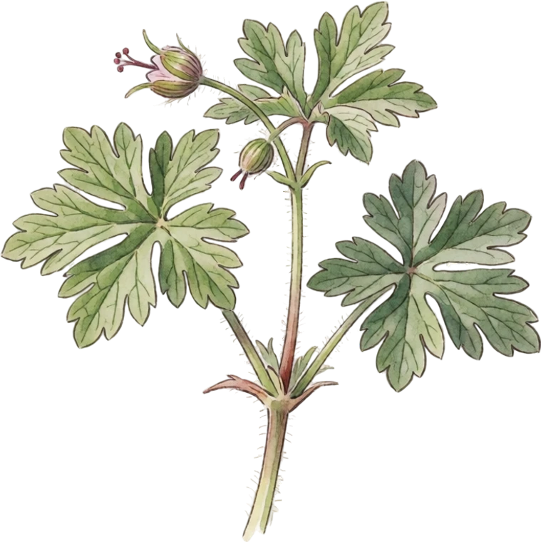Botanical illustration of Hardy Geranium (Cranesbill)