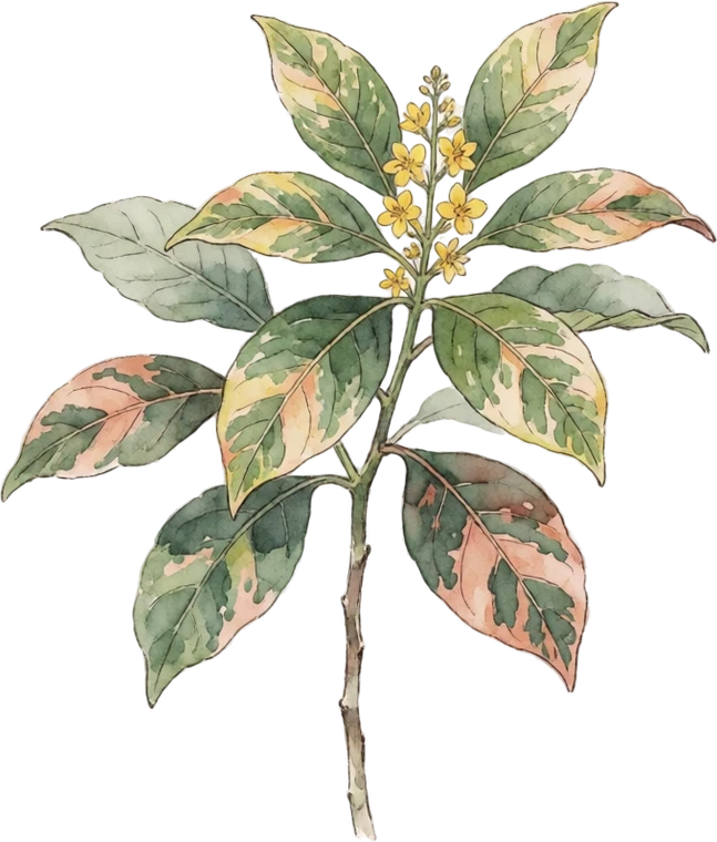 Botanical illustration of Croton