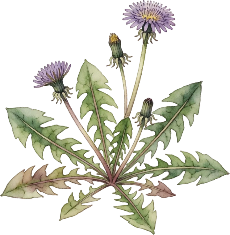 Botanical illustration of Dandelion (Cultivated)