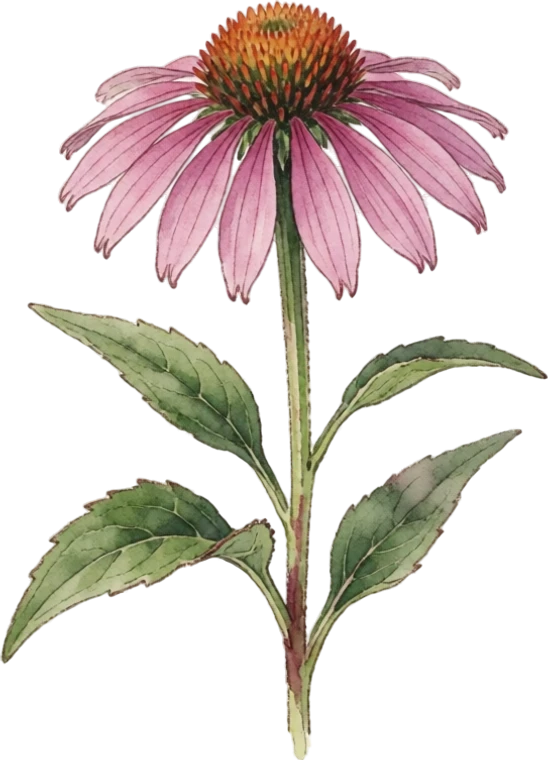 Botanical illustration of Echinacea