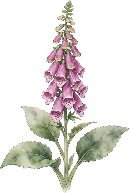 Botanical illustration of Foxglove