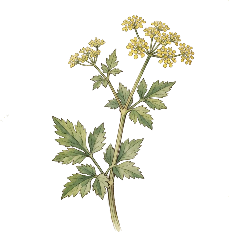 Botanical illustration of Golden Alexanders