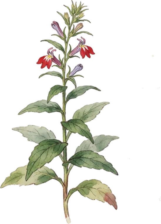 Botanical illustration of Great Blue Lobelia