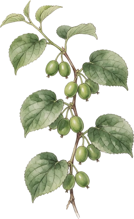 Botanical illustration of Kiwi
