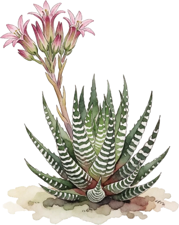 Botanical illustration of Haworthia (Zebra Plant)