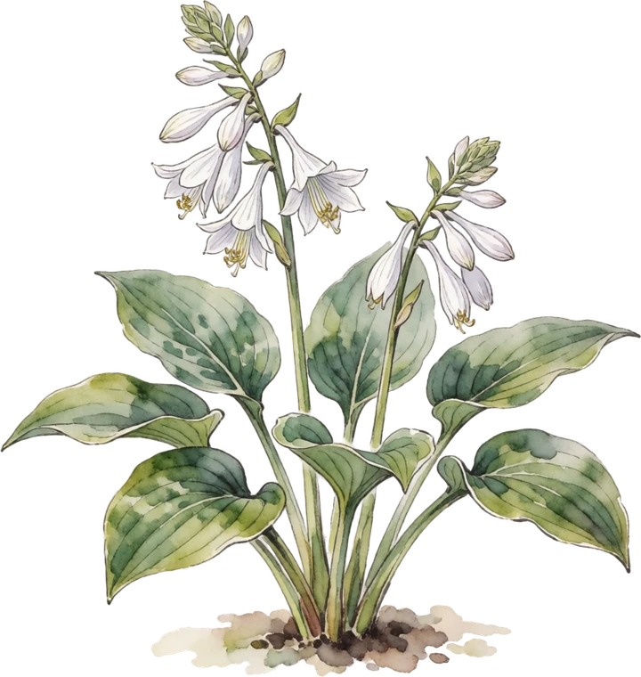 Botanical illustration of Hosta