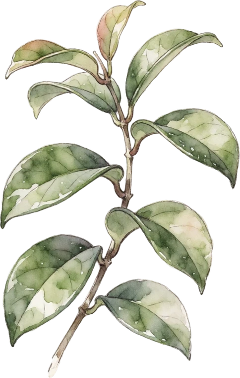 Botanical illustration of Hoya (Wax Plant)