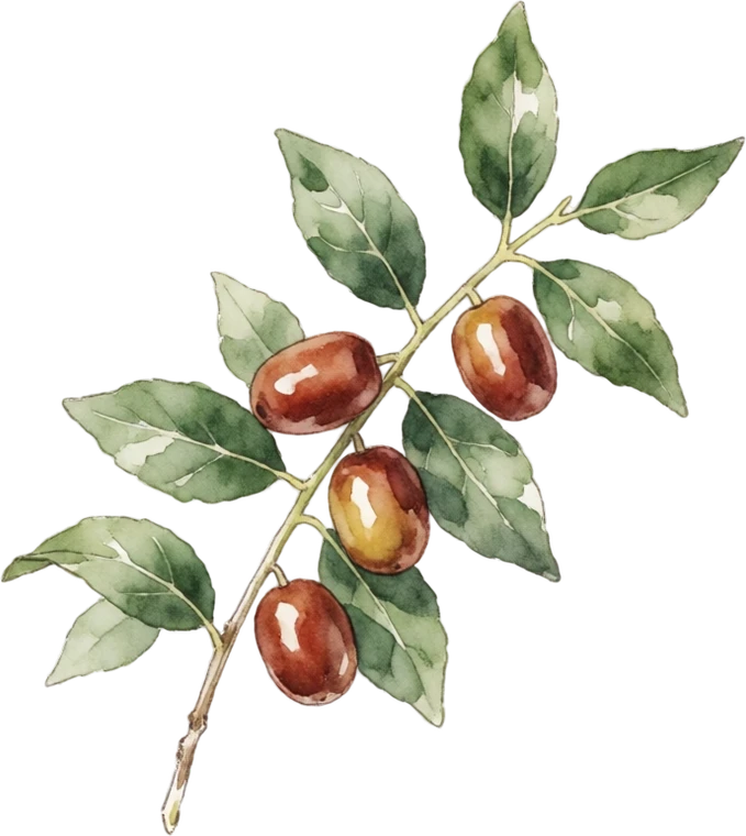Botanical illustration of Jujube