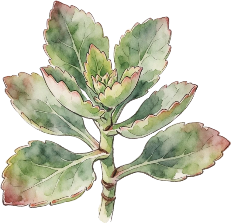 Botanical illustration of Kalanchoe