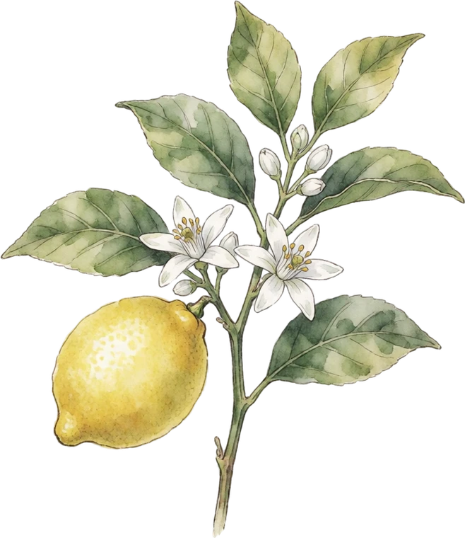 Botanical illustration of Lemon