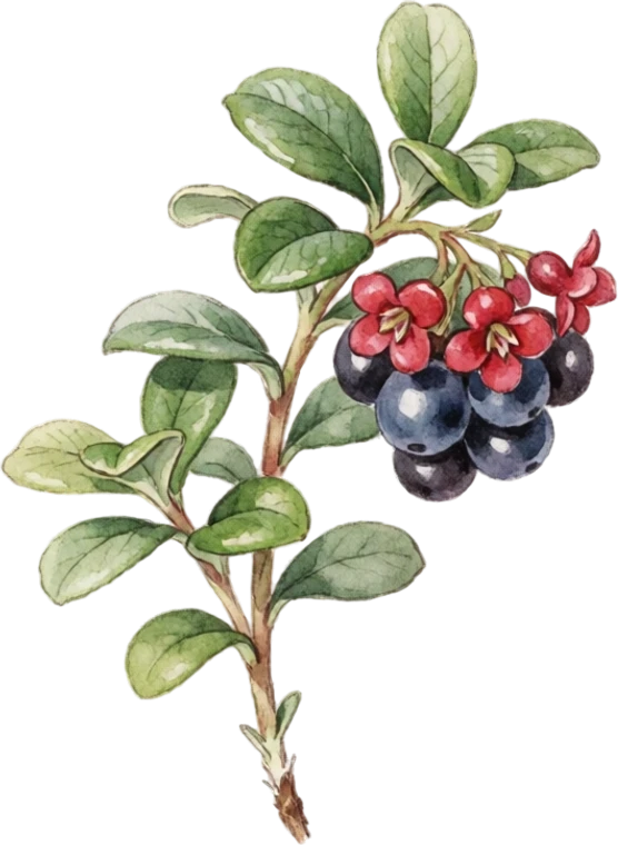 Botanical illustration of Lingonberry