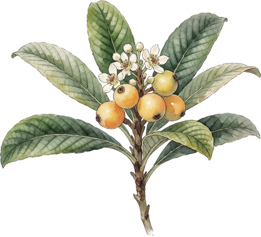 Botanical illustration of Loquat