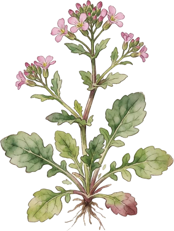 Botanical illustration of Mâche (Corn Salad)