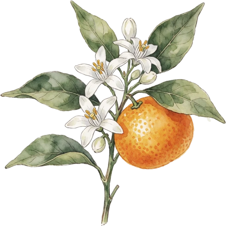 Botanical illustration of Mandarin / Tangerine
