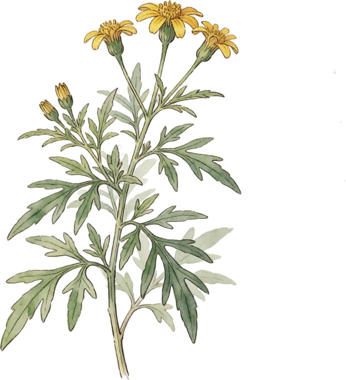 Botanical illustration of Mexican Tarragon (Winter Tarragon)