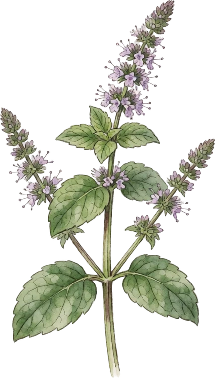 Botanical illustration of Mint