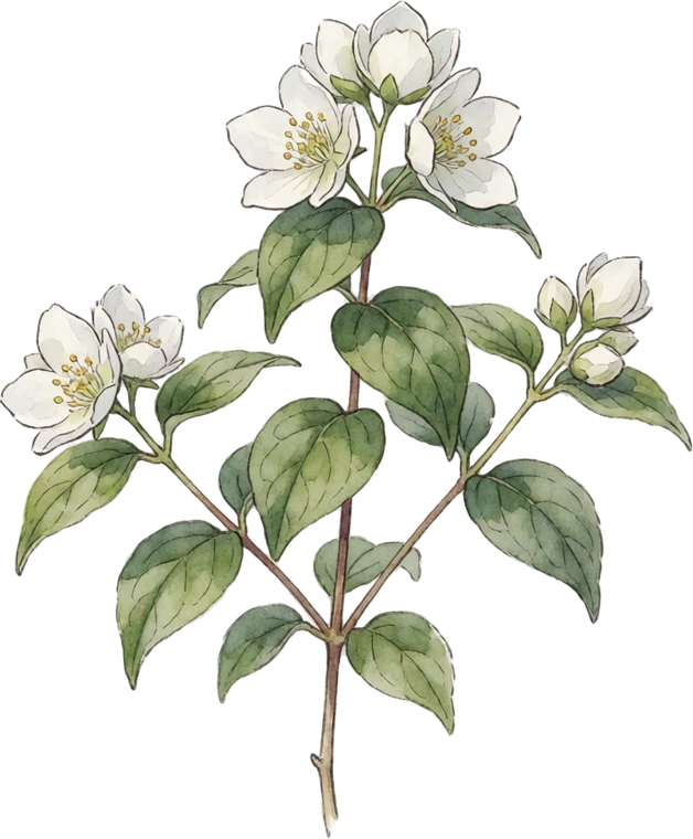 Botanical illustration of Mock Orange