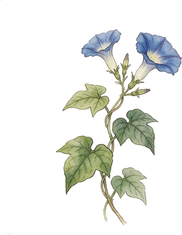 Botanical illustration of Morning Glory