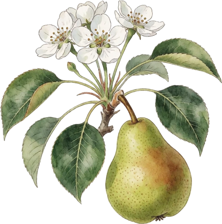 Botanical illustration of Pear