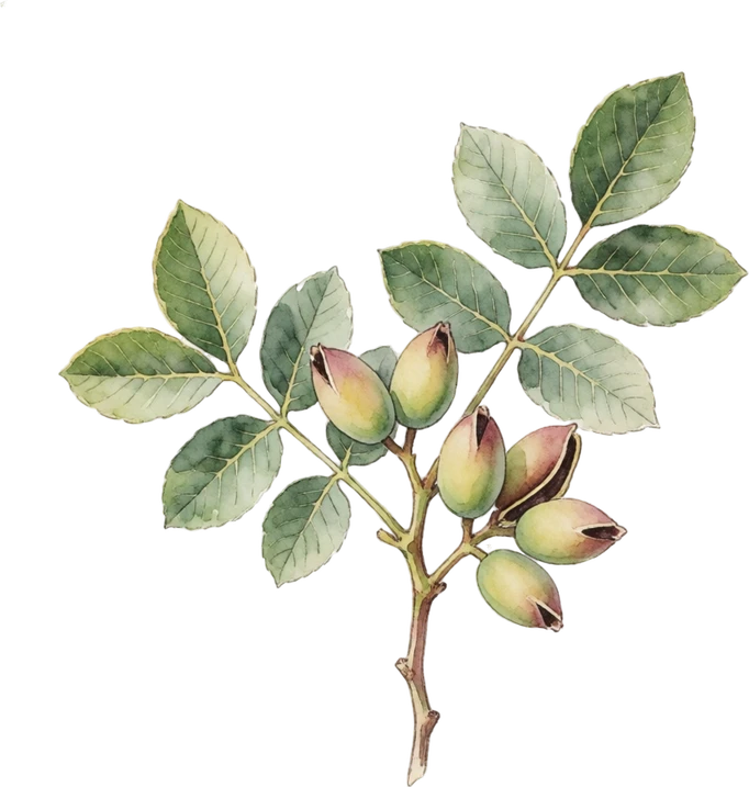 Botanical illustration of Pistachio