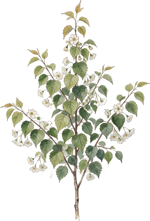 Botanical illustration of River Birch