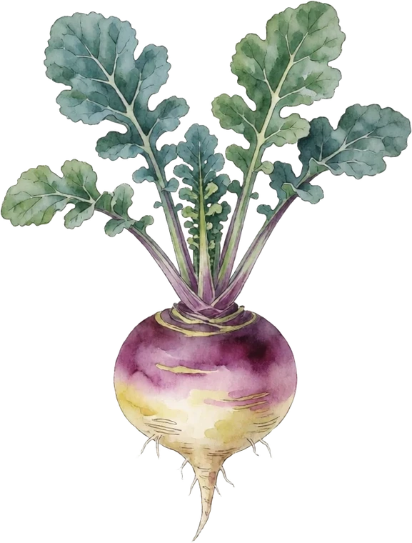 Botanical illustration of Rutabaga (Swede)