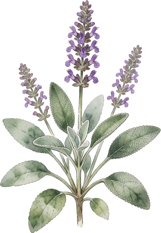 Botanical illustration of Sage