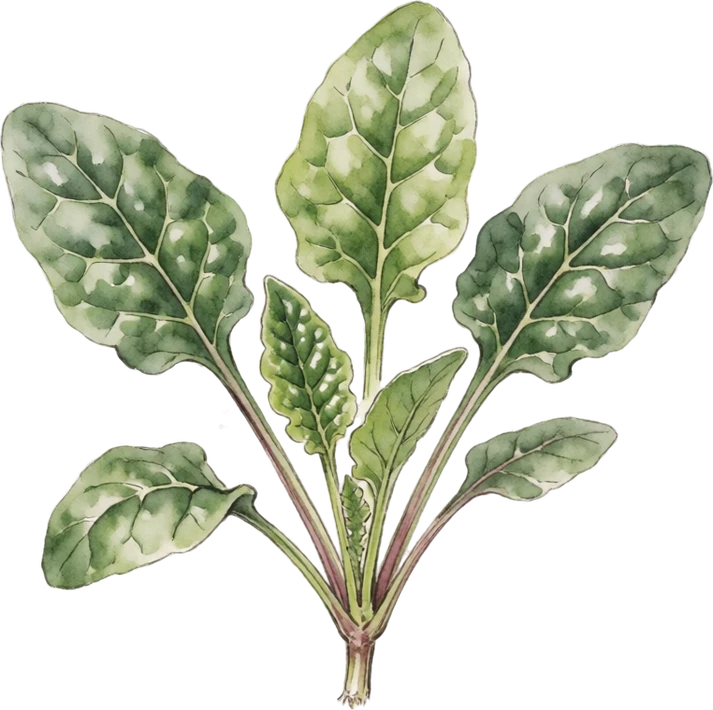 Botanical illustration of Spinach