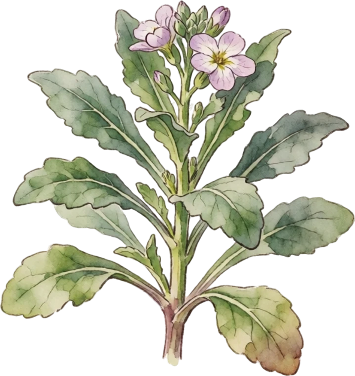 Botanical illustration of Stock (Gillyflower)