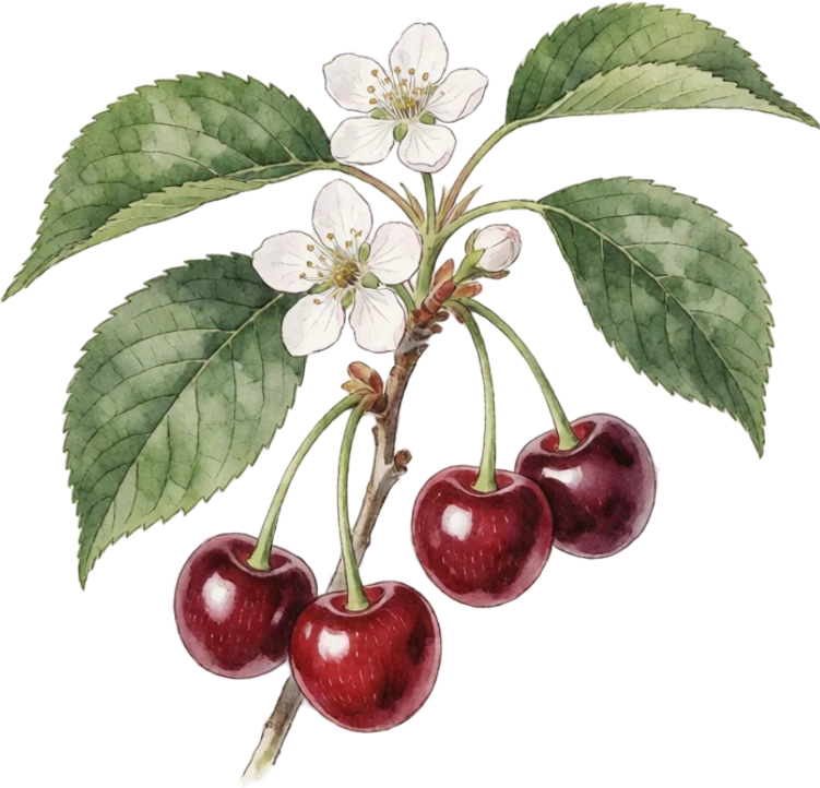 Botanical illustration of Cherry