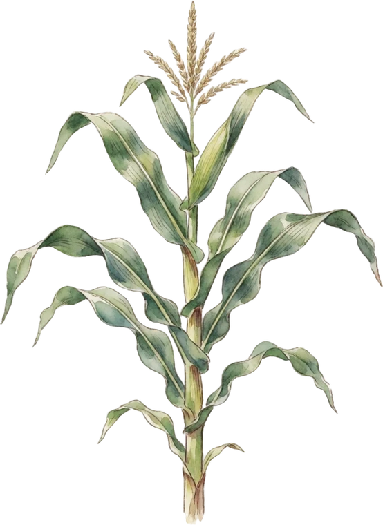 Botanical illustration of Corn