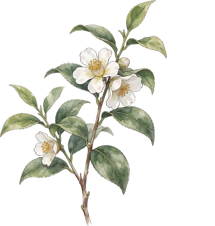 Botanical illustration of Tea Plant