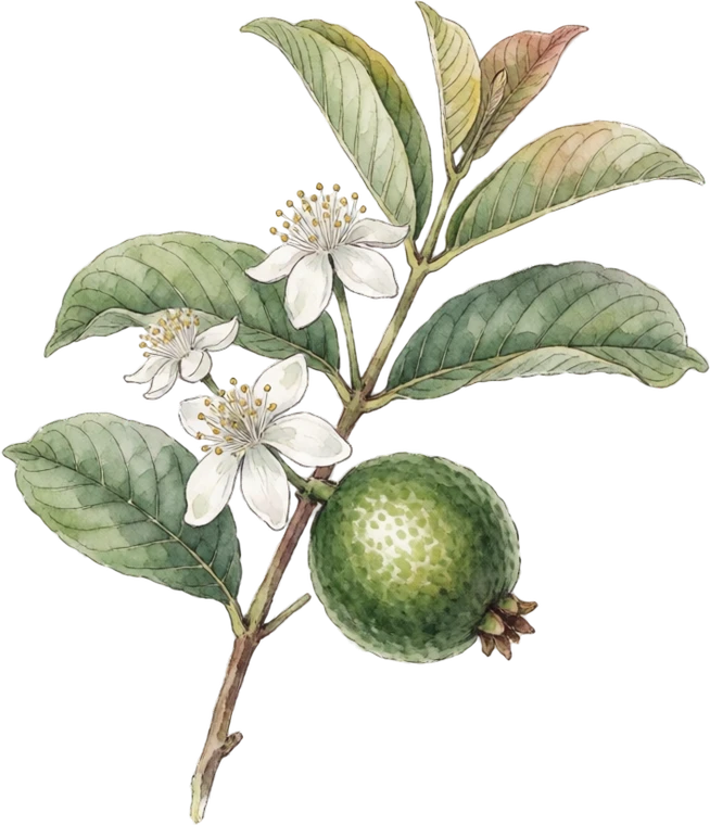 Botanical illustration of Guava