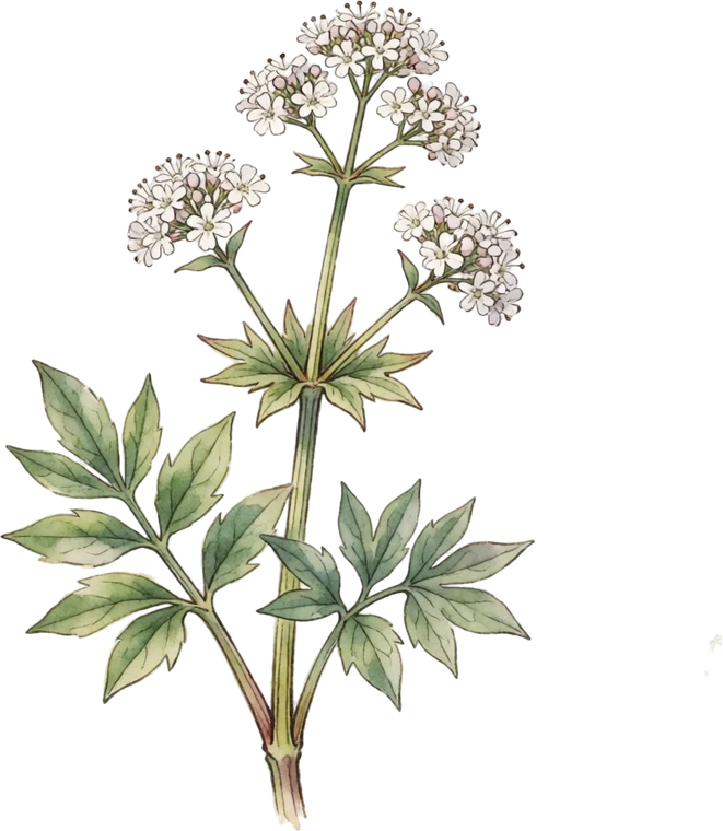 Botanical illustration of Valerian