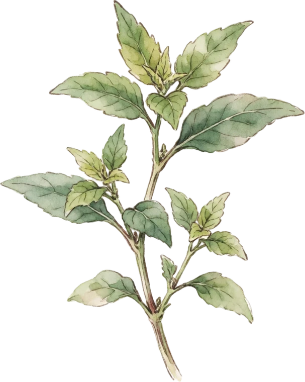 Botanical illustration of Vietnamese Coriander (Rau Ram)