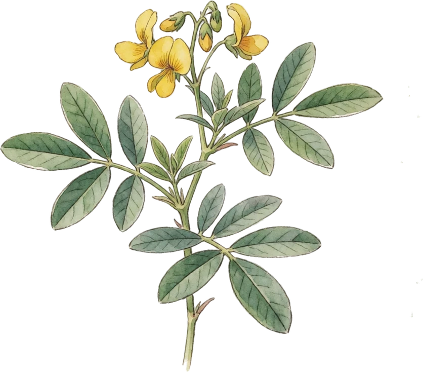 Botanical illustration of Wild Senna