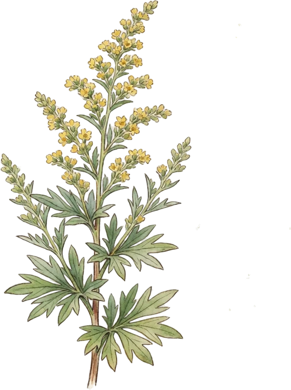 Botanical illustration of Wormwood (Artemisia)