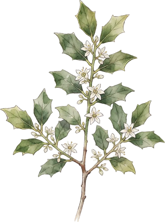 Botanical illustration of Yaupon Holly